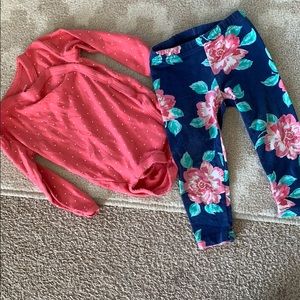 Baby girl floral hearts outfit